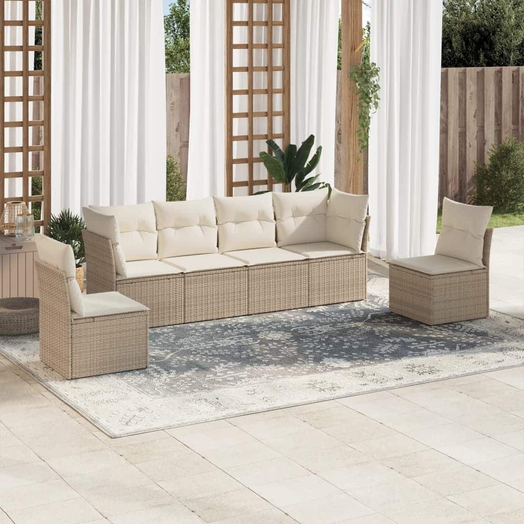 vidaXL Garden Sofa Set Beige, Cream white - 24.4 x 24.4 x 27.2