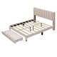 preview thumbnail 13 of 30, Full Size Storage Bed Velvet Upholstered Platform Bed with a Big Drawer