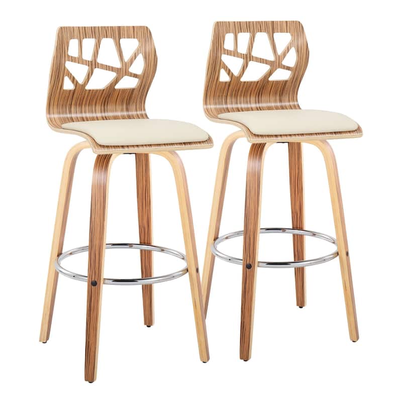 Folia 30" Fixed-Height Barstool - Set of 2 - Cream