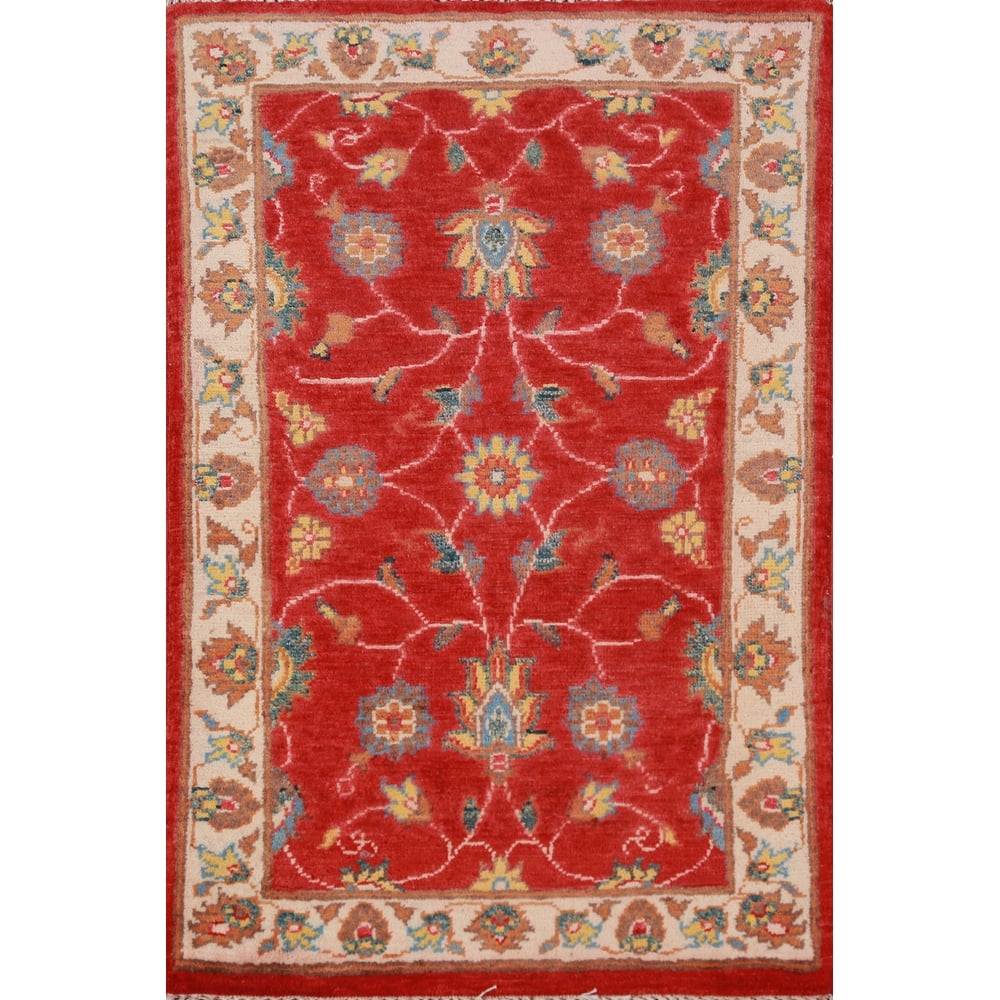 Traditional Red Kazak Oriental Rug Hand-Knotted Wool Carpet - 2'0" x 3'0"