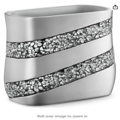 Creative Scents Silver Mosaic Bathroom Trash Can - Gray