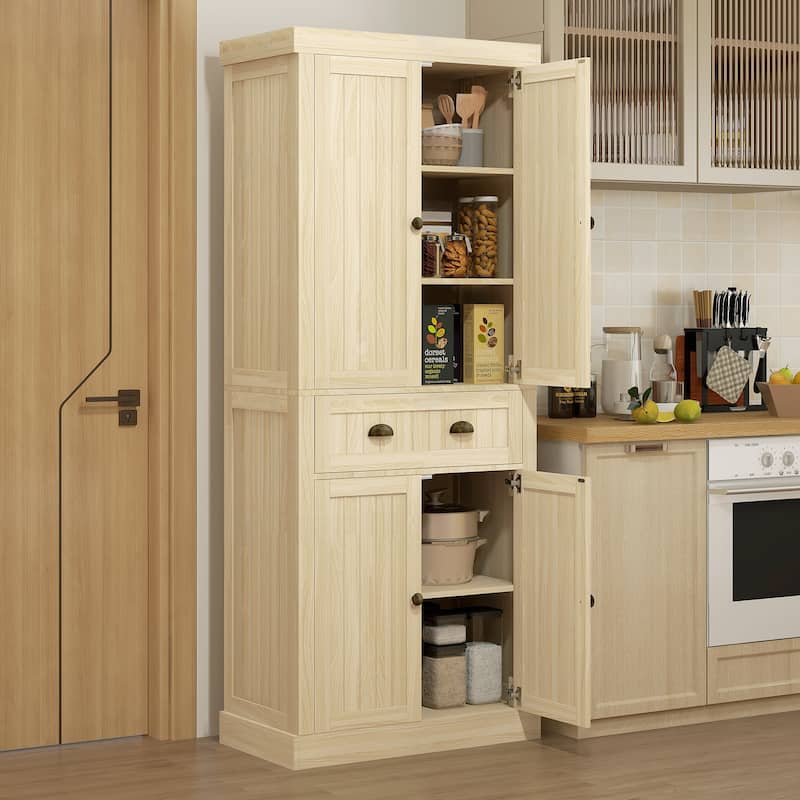 Freestanding Storage Cabinet Buffet Cabinet with Drawer & 3-Level Adjustable Shelves, Sideboard with Soft-Close Doors