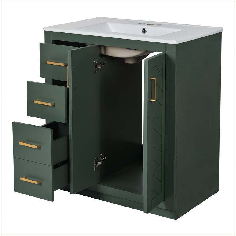 30" Bathroom Vanity with Ceramic Sink