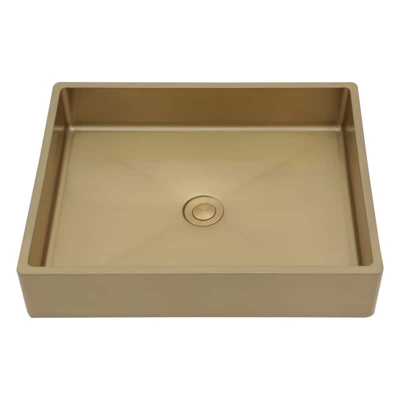 19x15 in. Bathroom Vessel Sink Vanity Wash Basin in Stainless Steel