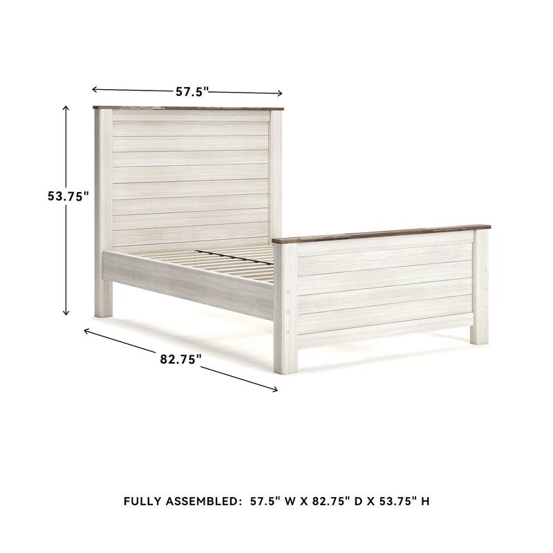 Signature Design By Ashley Willowton Whitewashed Woodgrain Full Panel Bed