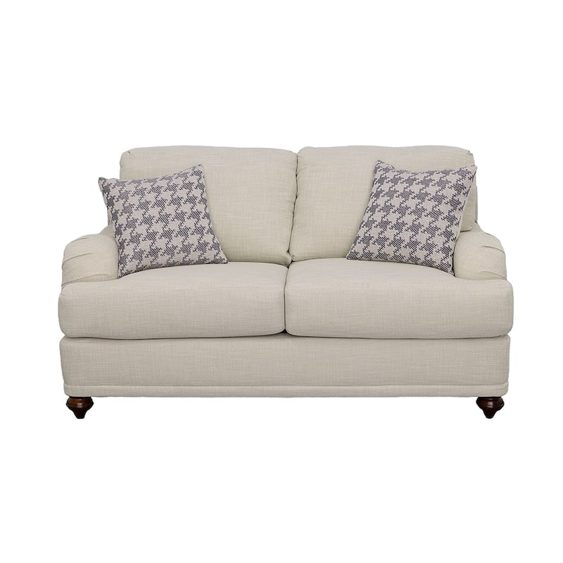 Glenn Transitional Upholstered English Arm Loveseat
