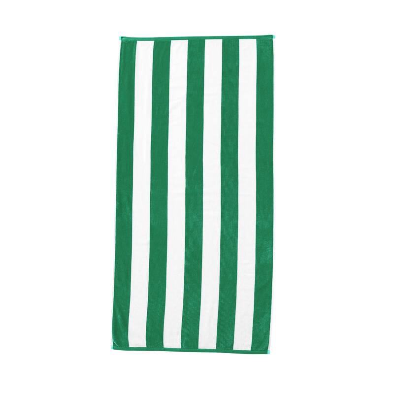 Luxurious Cotton Cabana Stripe Beach Towel - 40" x 70" - Green