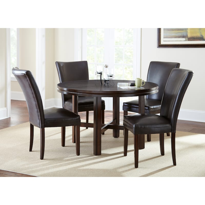 Hampton Brown Bonded Leather Dining Chair by Greyson Living (Set of 2)