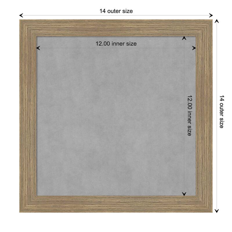Amanti Art Woodgrain Stripe Mocha Framed Magnetic Board - Board Size 12x12
