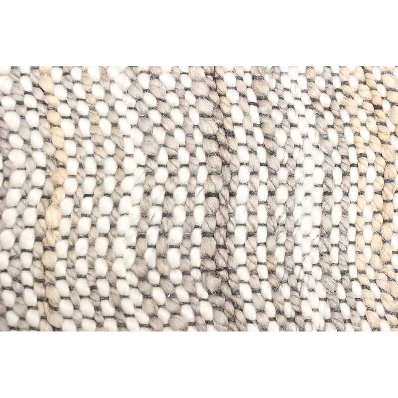 ECARPETGALLERY Braid weave Sienna Grey Wool Rug - 5'10 x 7'2