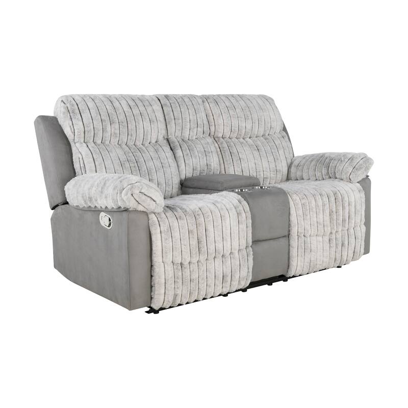 Brown Console Reclining Loveseat