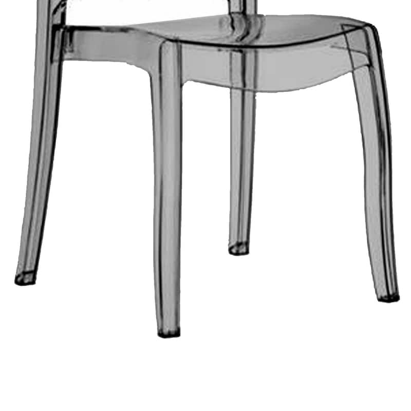 Outdoor Dining Chair Set of 4, Oval Back, Smoke Gray Transparent