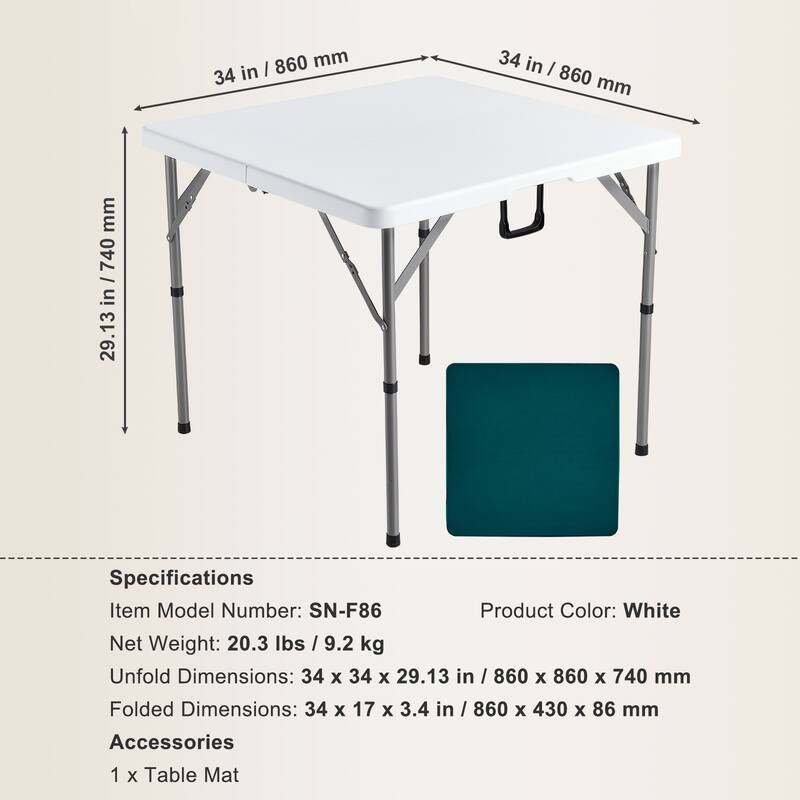 Mahjong Table Portable Domino Game Table with 1 Set of Dominoes for Mahjong Poke Puzzles