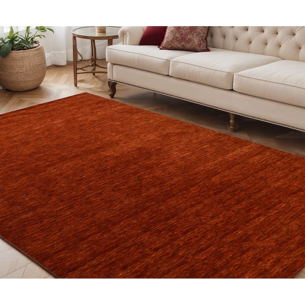 HomeRoots Solid Color Transitional Rectangle Area Rug - 96.00 in. x 60.00 in. x 0.80 in.