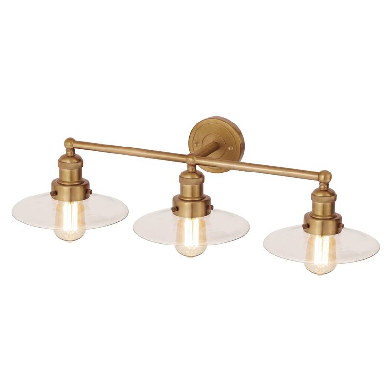English Pub 18-inch Wide 2-Light Vanity Light in Satin Nickel - 28 - Satin Brass