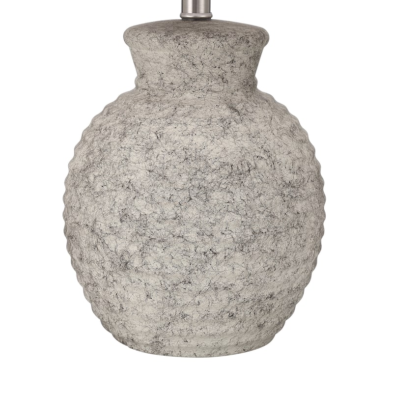Acroma Stone Table Lamp with Fabric Shade (Set of 2) - Set of 2