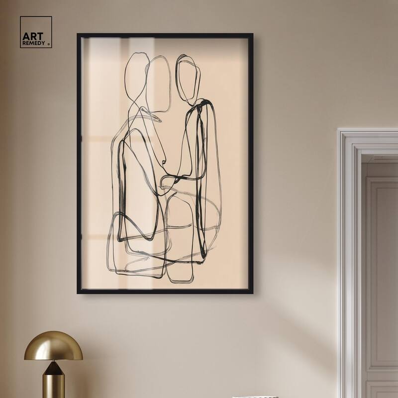 Embrace of Lines III Shadowbox by Art Remedy