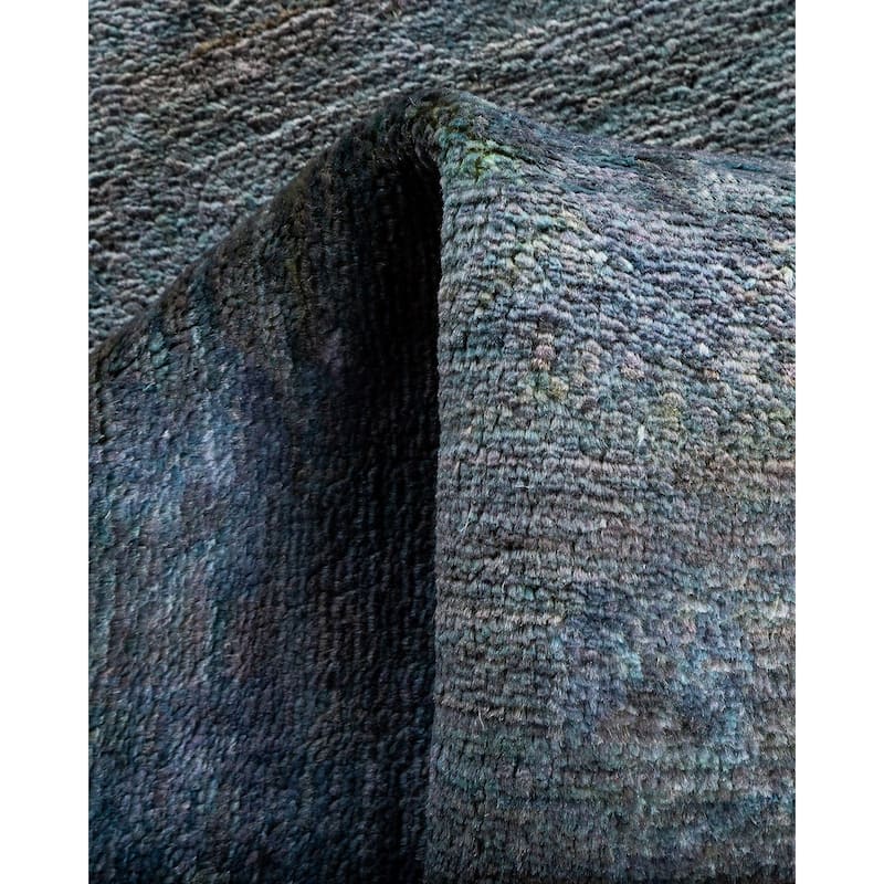 Overton Hand Knotted Wool Vintage Inspired Modern Contemporary Overdyed Gray Area Rug - 2' 4" x 16' 2"