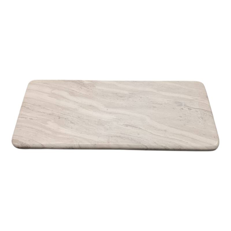 Marble Stone Tray Rectangular Valencia Finish Display - 3" Ivory - 15.75" x 7" x 2.75"