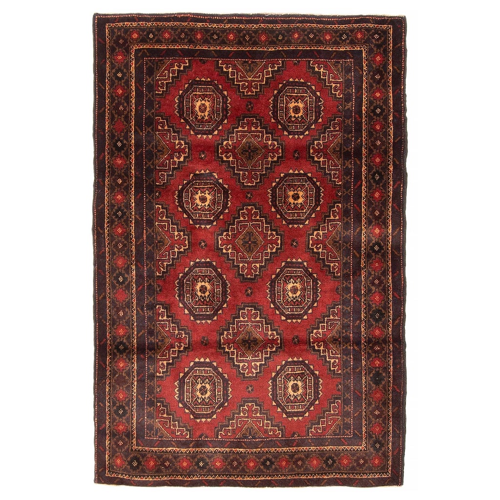 Teimani Red Rug 3'2" x 4'11" - 3'2 x 4'11