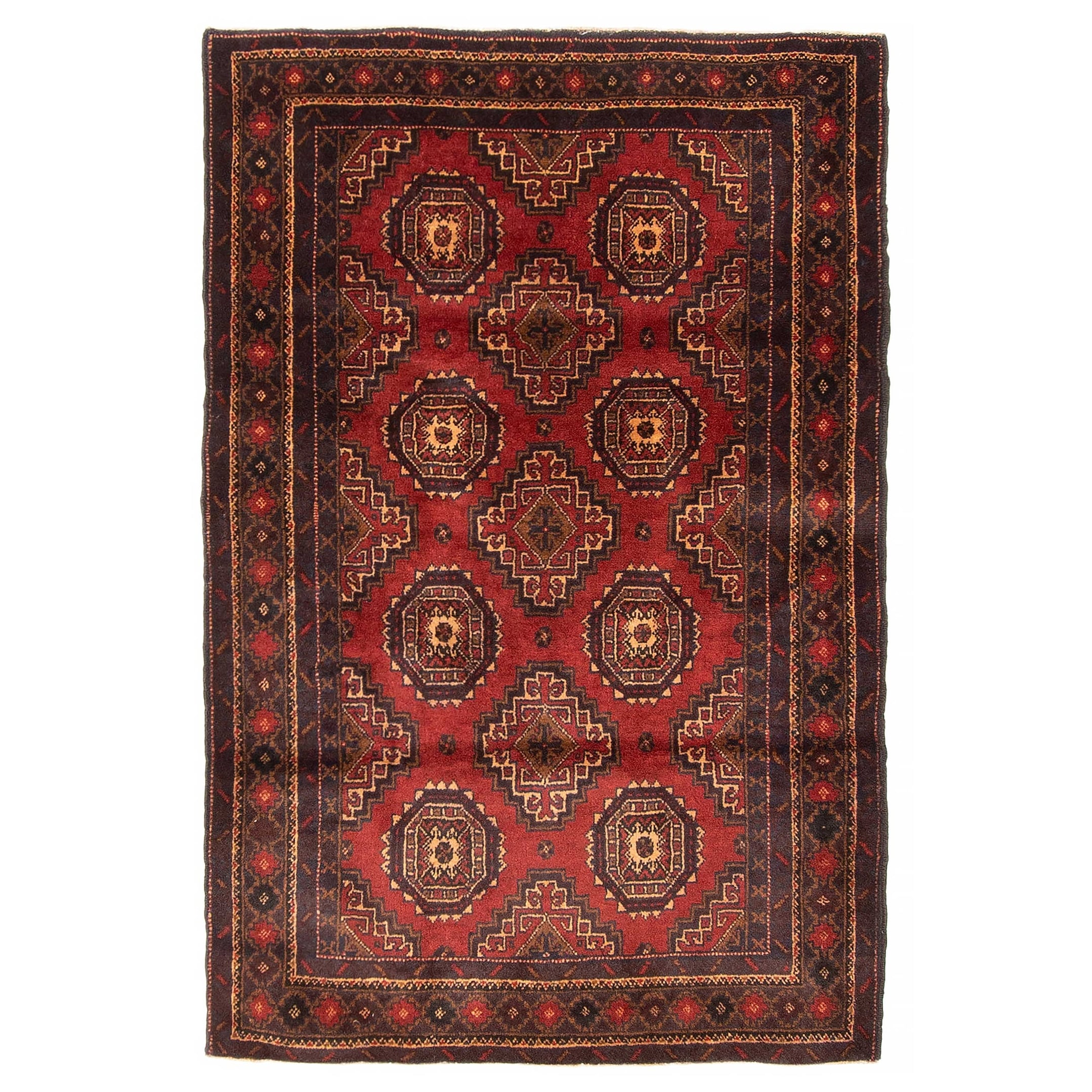 Teimani Red Rug 3'2" x 4'11" - 3'2 x 4'11