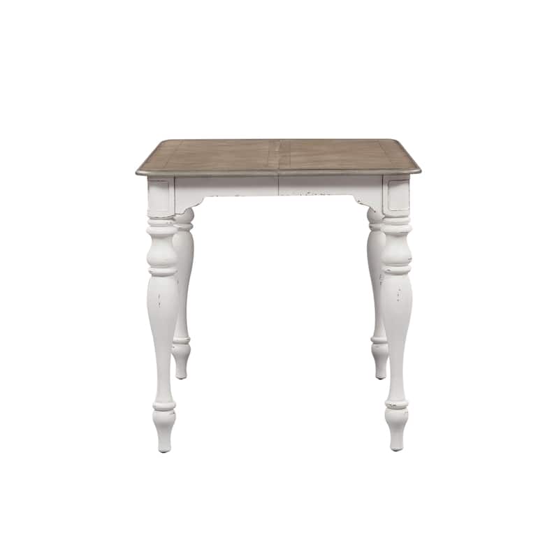 Magnolia Manor Antique White Weathered Bark 5 Piece Gathering Table Set