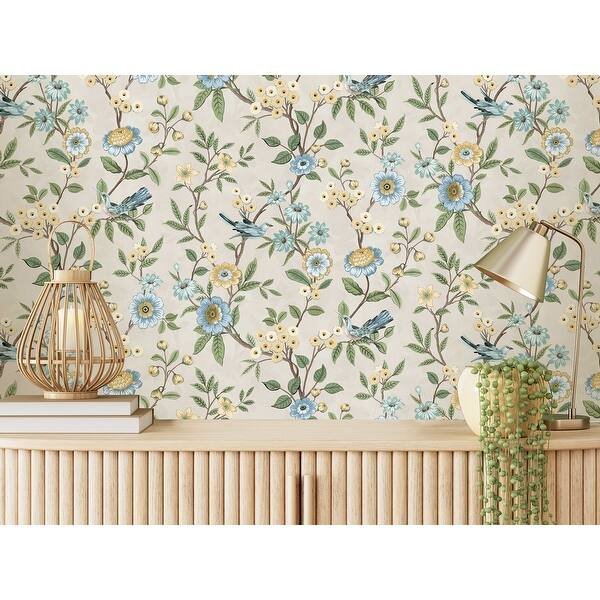 light yellow floral wallpaper