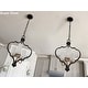 preview thumbnail 3 of 24, LALUZ Modern 3-Light Black Gold Chandelier Frosted Glass Kitchen Island Light