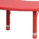 preview thumbnail 37 of 41, 35"Wx65"L Half-Moon Plastic Adjustable Activity Table for 8 - 65"D x 35"W x 14.5" - 23.75"H
