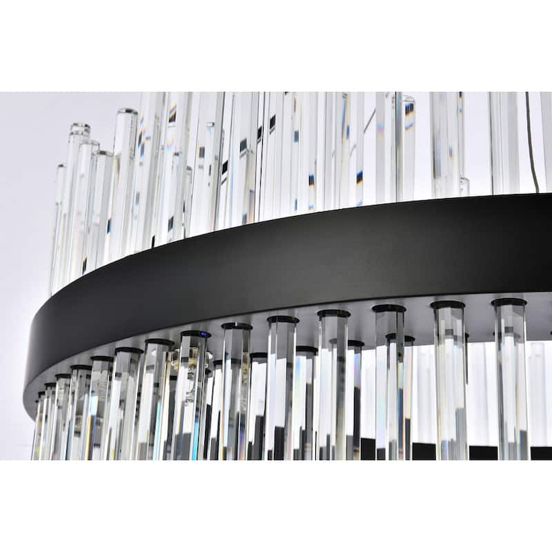 Indigo Home round crystal pendant in black