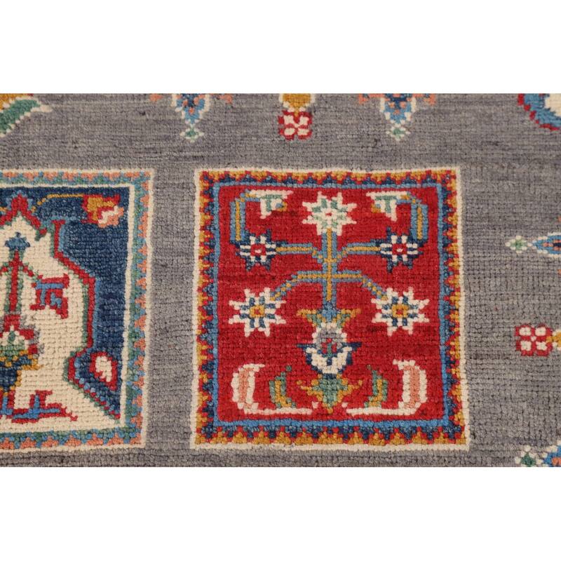 Garden Design Kazak Oriental Accent Rug Handmade Wool Carpet - 3'7" x 4'11"