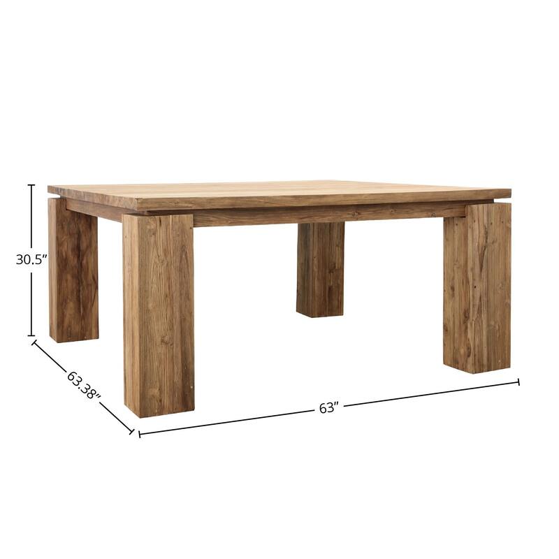 Melrose 63" Wide Teak Dining Table, Natural