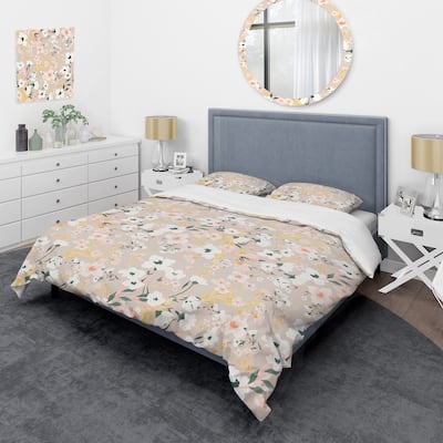 Designart 'Beautiful Floral Pink Flowers' Cabin & Lodge Duvet Cover Set