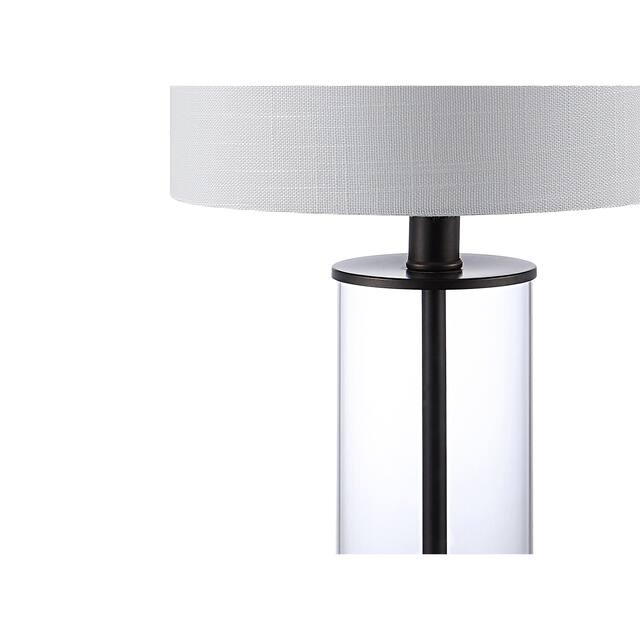 Cabell 21" Glass Modern Contemporary USB Charging LED Table Lamp, Oil Rubbed Bronze (Set of 2) by JONATHAN Y