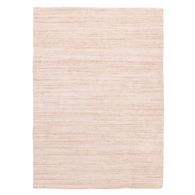 ECARPETGALLERY Hand Loomed Ananda Cream Wool Rug - 5'5 x 7'9