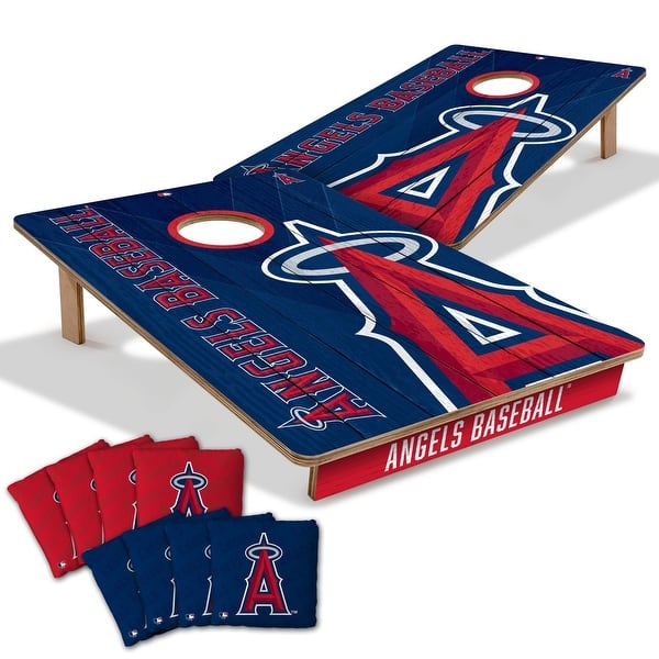 slide 2 of 7, Los Angeles Angels MLB Tailgate Cornhole Board Set Include Carrying Case