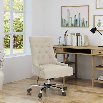 Swivel Upholstered Office Chair Armchair Accent Chair with Adjustable Height and Tufted Diamond Stitch