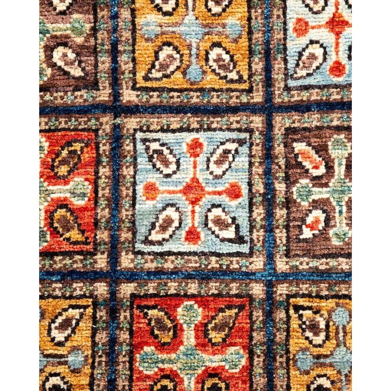 One of a Kind Hand Knotted Traditional Tribal Traditional Area Rug - 5' 0" X 3' 3"