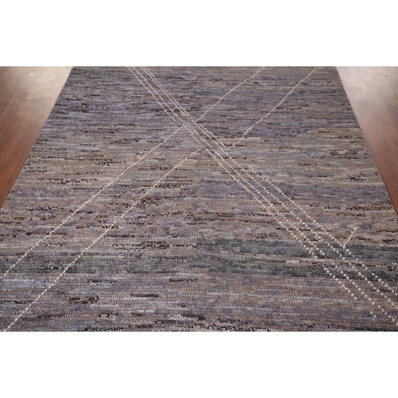 Moroccan Area Rug Handmade Multi-Color Striped Wool Carpet - 5'7"x 9'5"