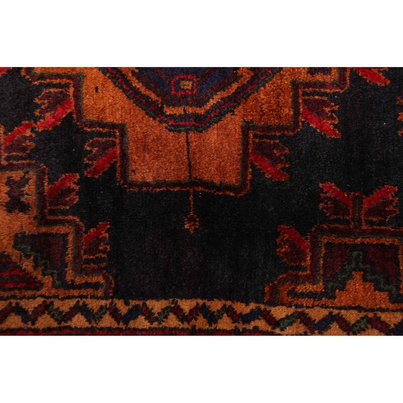 ECARPETGALLERY Hand-knotted Teimani Black, Burnt Orange Wool Rug - 3'6 x 6'2