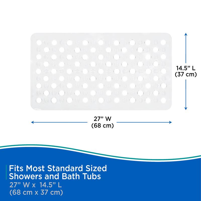 Kenney Vinyl Bath, Shower, and Tub Mat, 14.5" W x 27" L