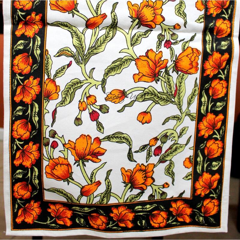 Cotton Sweet French Country Floral Tablecloth Round, Runner