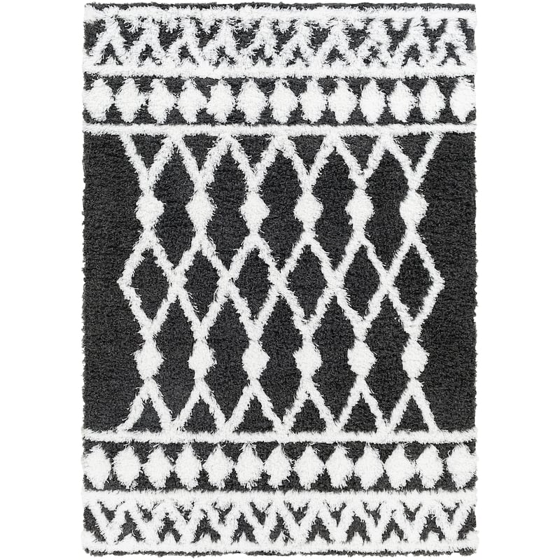 Livabliss Barbery Moroccan Border Plush Area Rug