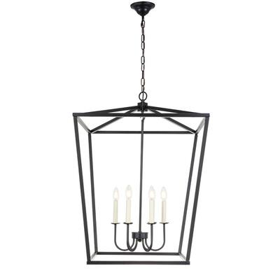 Maddox 6 light Black chandelier - Exact Size