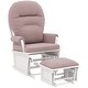 preview thumbnail 7 of 30, Nursery Glider Rocking Chair w/ Ottoman, Thick Padded Cushion Seating Pink