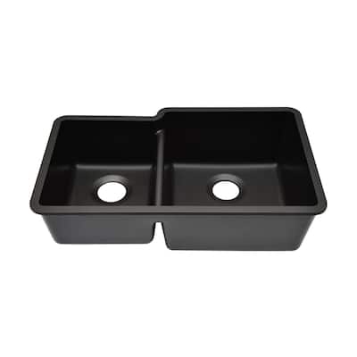 32 Inch Lexicon Platinum Quartz Composite Drop-in Undermount Galaxy Black - 19" W x 32" L x 9.75" H