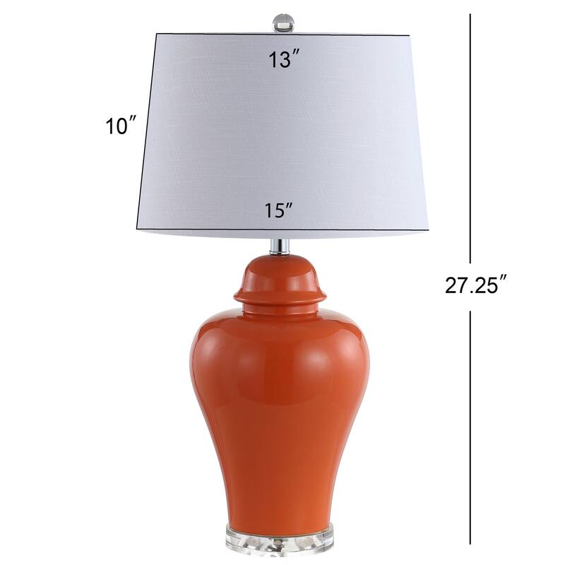 Bowen 27" Ceramic Urn LED Table Lamp, Grey (Set of 2) by JONATHAN Y