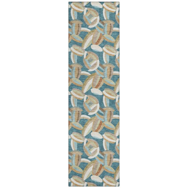 Machine Washable Indoor/ Outdoor Modern Heli Chantille Rug