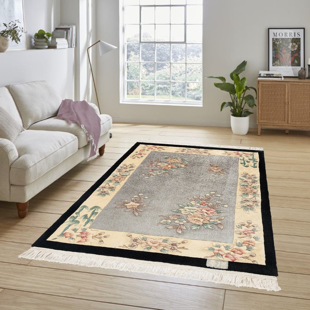 Gertmenian Orient Estate Hand Made Traditional Floral Border Medallion Hand Knot Wool Area Rug Collection