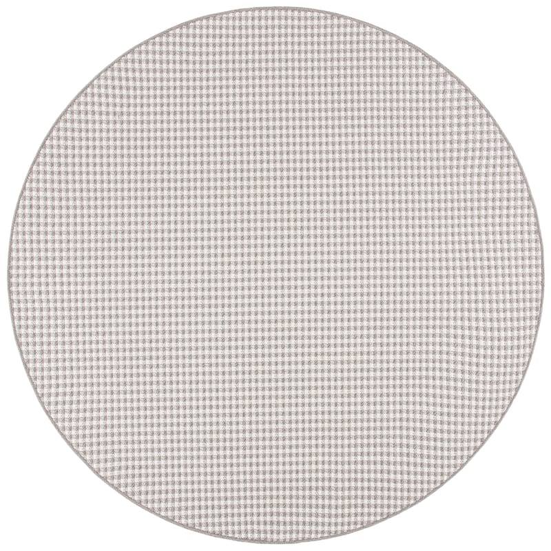 SAFAVIEH Lakeside Nexhmie Indoor/ Outdoor Waterproof Patio Backyard Rug - 6'7" Round - Beige/Taupe